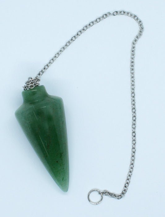 Green Aventurine Cone Pendulum – Crystal Dowsing Pendulum for Healing & Divination