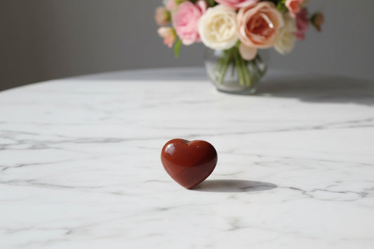 Carnelian Crystal Heart – Polished Healing Stone Heart 30x30mm