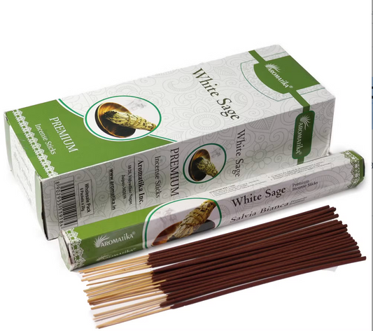 Aromatika Charcoal Free Hex Incense – White Sage | Cleansing, Purification & Clarity