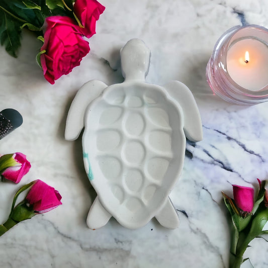 Turtle Inspired Dish Decor Handcrafted - Light Coral Green - Auras Workshop  -  Incense -   - Cyprus & Greece