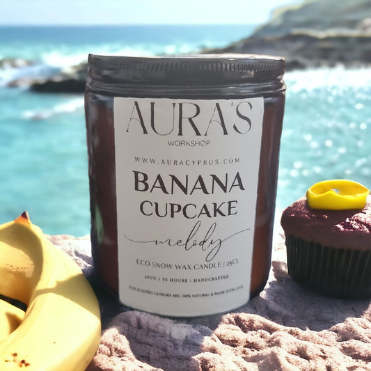 Banana Cupcake Melody Scent Eco Snow Candle - Auras Workshop  -  Candles -   - Cyprus & Greece