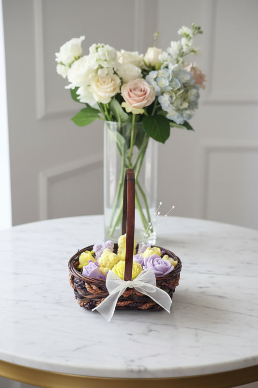 Yellow Sunlight Candle Bouquet โ Gift Basket