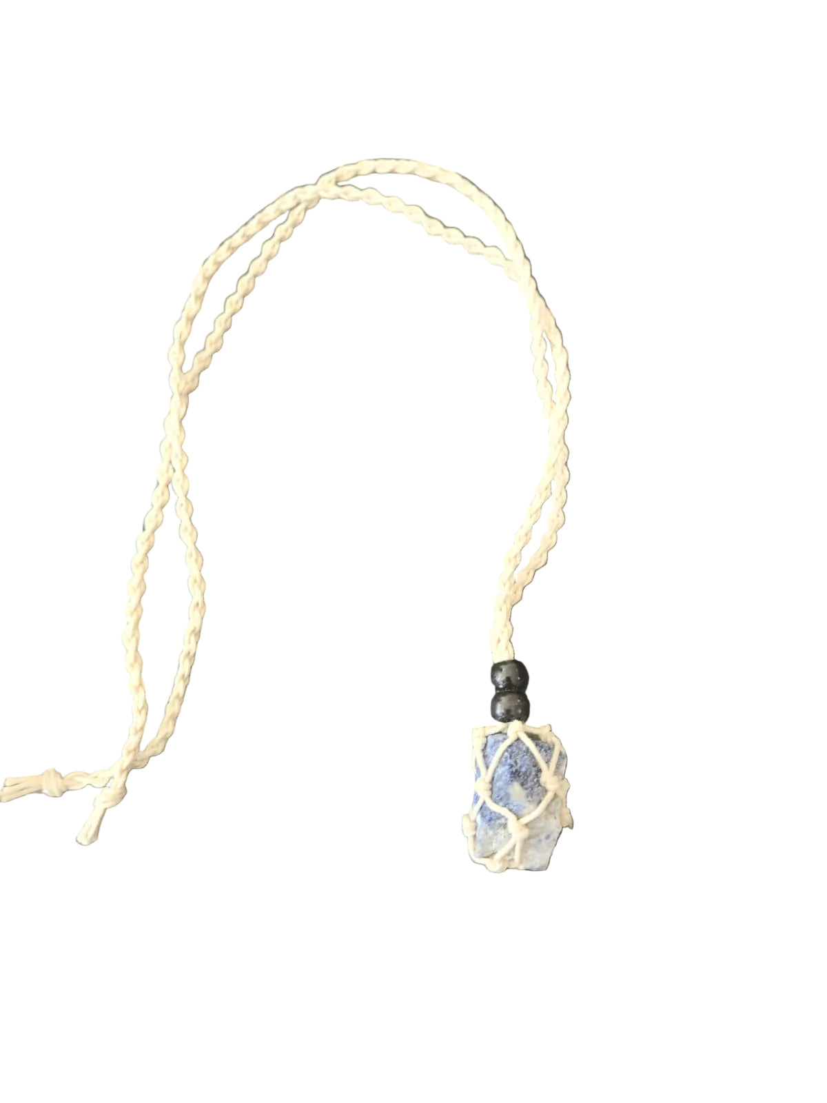 Raw Sodalite Crystal Macramé Necklace – Intuition, Communication & Clarity Crystal Jewellery