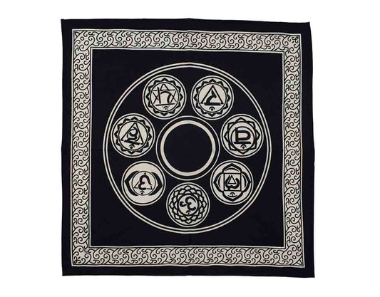 🌈✨ Altar Cloth with Chakra Signs | 60 × 60 cm | Spiritual & Ritual Use - Auras Workshop Auras Workshop