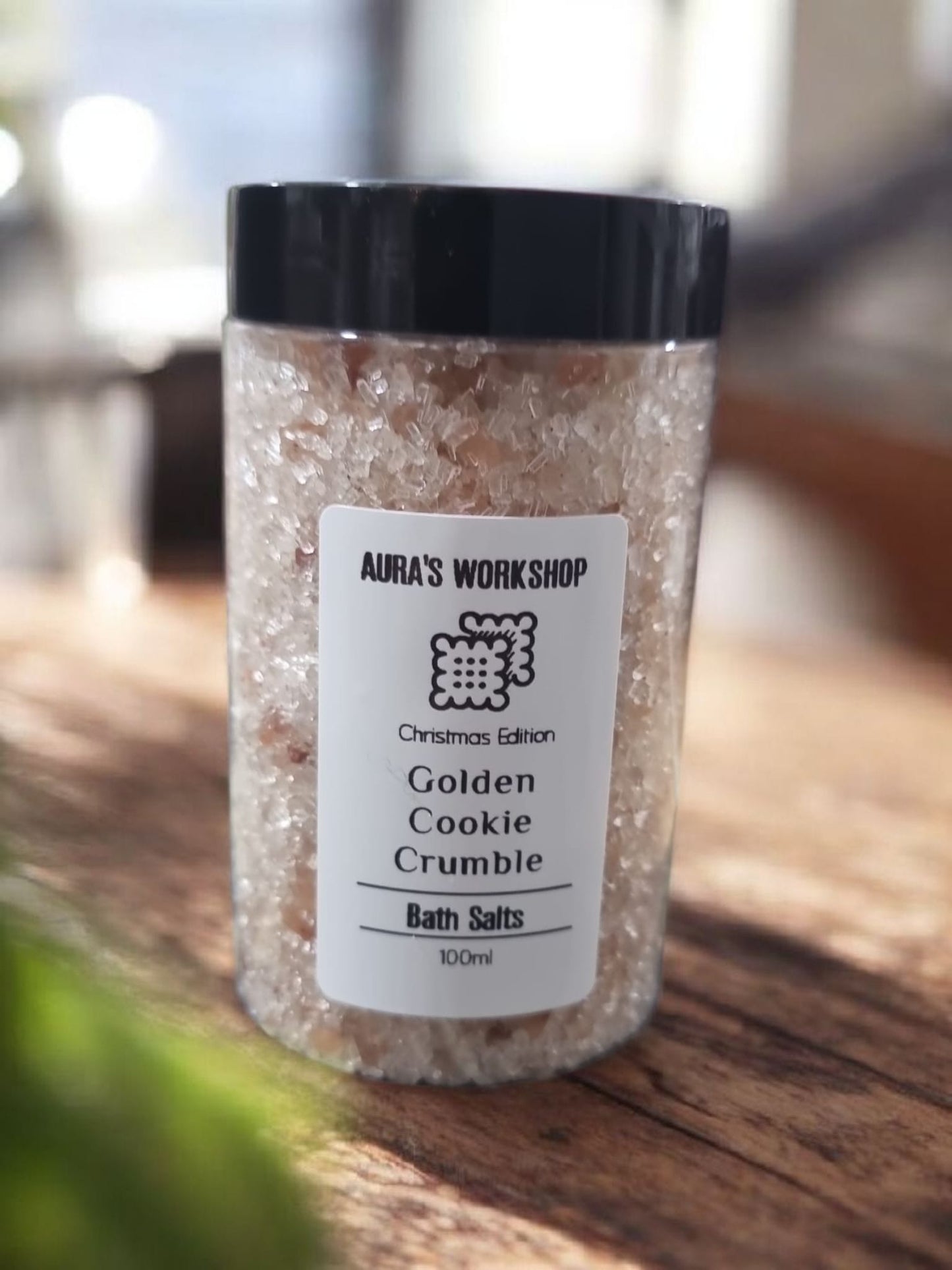 Aura’s Workshop Christmas Edition – Golden Cookie Crumble Bath Salts 100 ml - Auras Workshop Auras Workshop