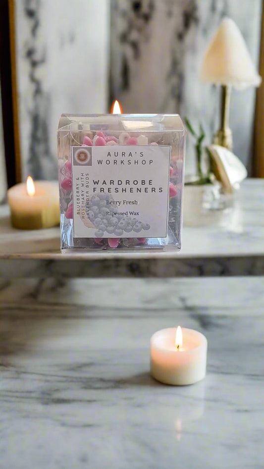 Berry Fresh Wardrobe Fresheners x3 – Flower Shape | 100% Rapeseed Wax - Auras Workshop Auras Workshop