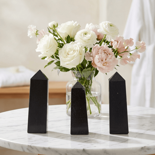 Black Tourmaline Gemstone Obelisk Point - Auras Workshop Auras Workshop