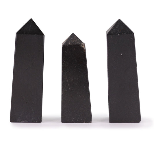 Black Tourmaline Gemstone Obelisk Point - Auras Workshop Auras Workshop