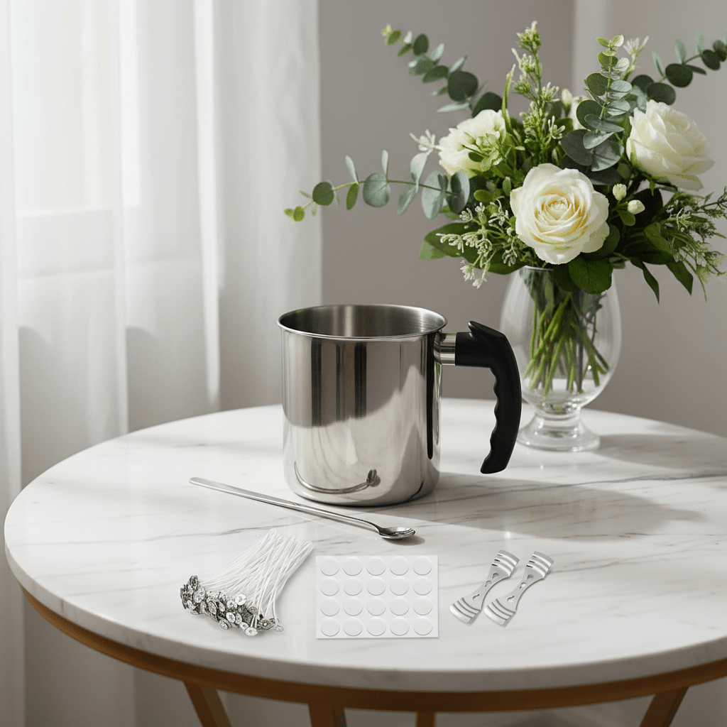 Candle Making Kit with Stainless Steel 1.3l Melting Pot – DIY Candle Supplies Set - Auras Workshop Auras Workshop