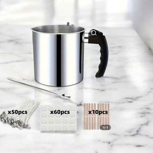🕯 Candle Making Starter Set with 1300ml Jug – Includes 50 Wicks, 60 Stickers, 10 Wick Holders & Spoon - Auras Workshop Auras Workshop