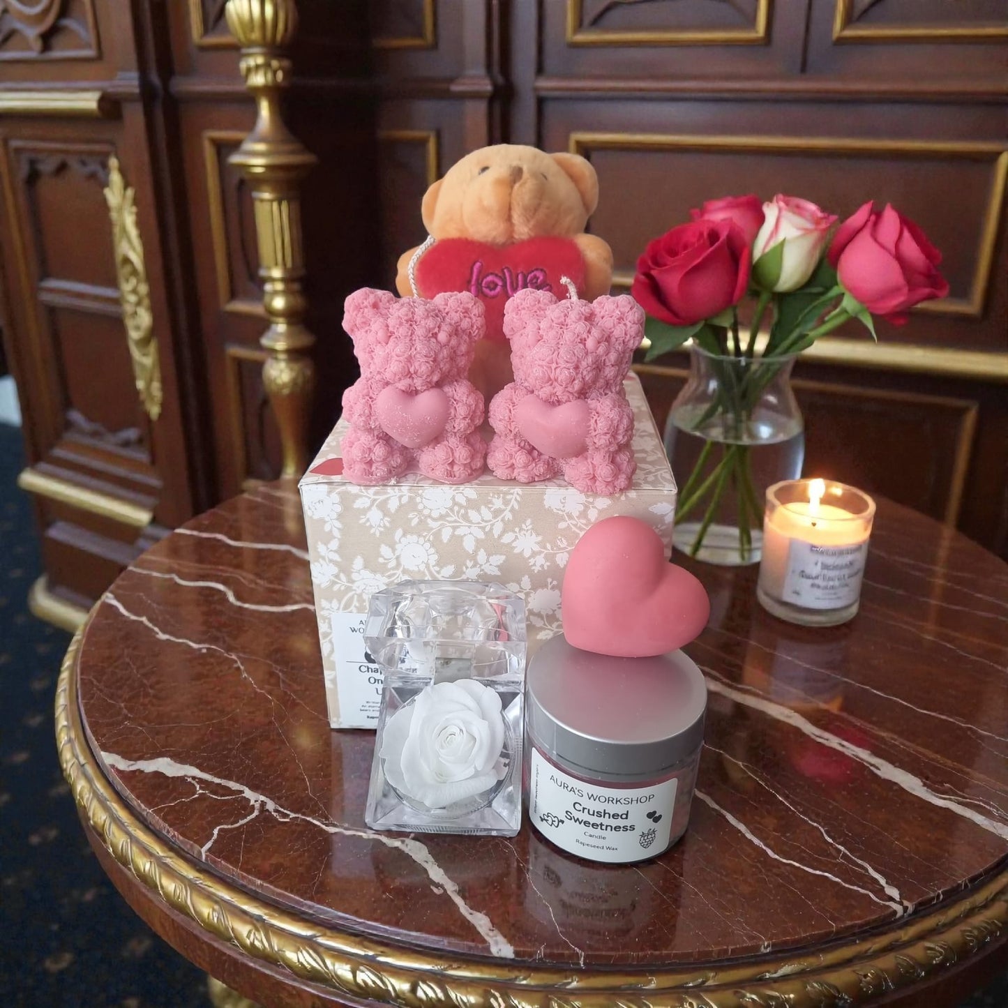 šš¹ Chapter One ā āUs Written in Loveā Valentineās Gift Box | Auraās Workshop | Eternal Rose, Bears & Candlelight - - Auras Workshop Cyprus