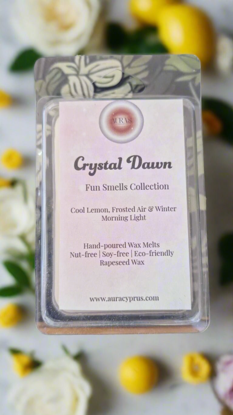 ❄️ Crystal Dawn Wax Melts – Fun Smells Collection | Cool Lemon, Frosted Air & Winter Morning Light - Auras Workshop Auras Workshop