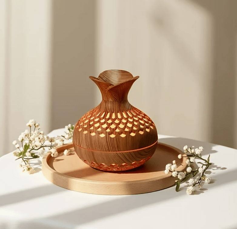🌿✨ Elegant Wood Grain Aromatherapy Diffuser – Dark Wood or Pine Wood - Auras Workshop Auras Workshop