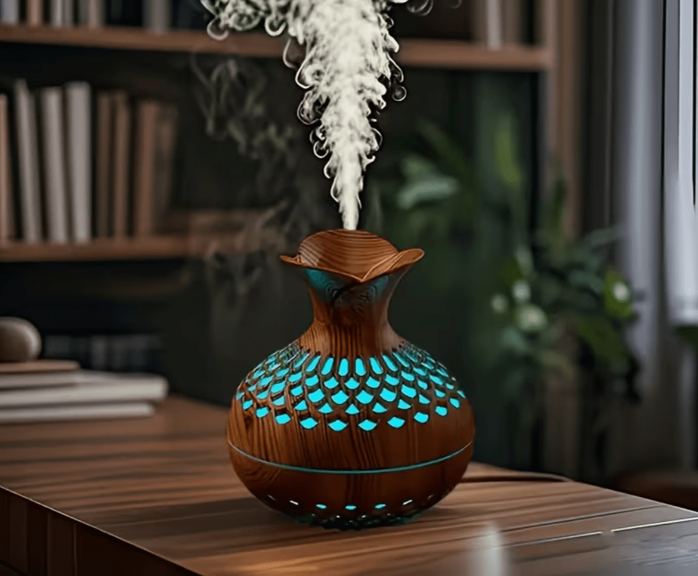 🌿✨ Elegant Wood Grain Aromatherapy Diffuser – Dark Wood or Pine Wood - Auras Workshop Auras Workshop