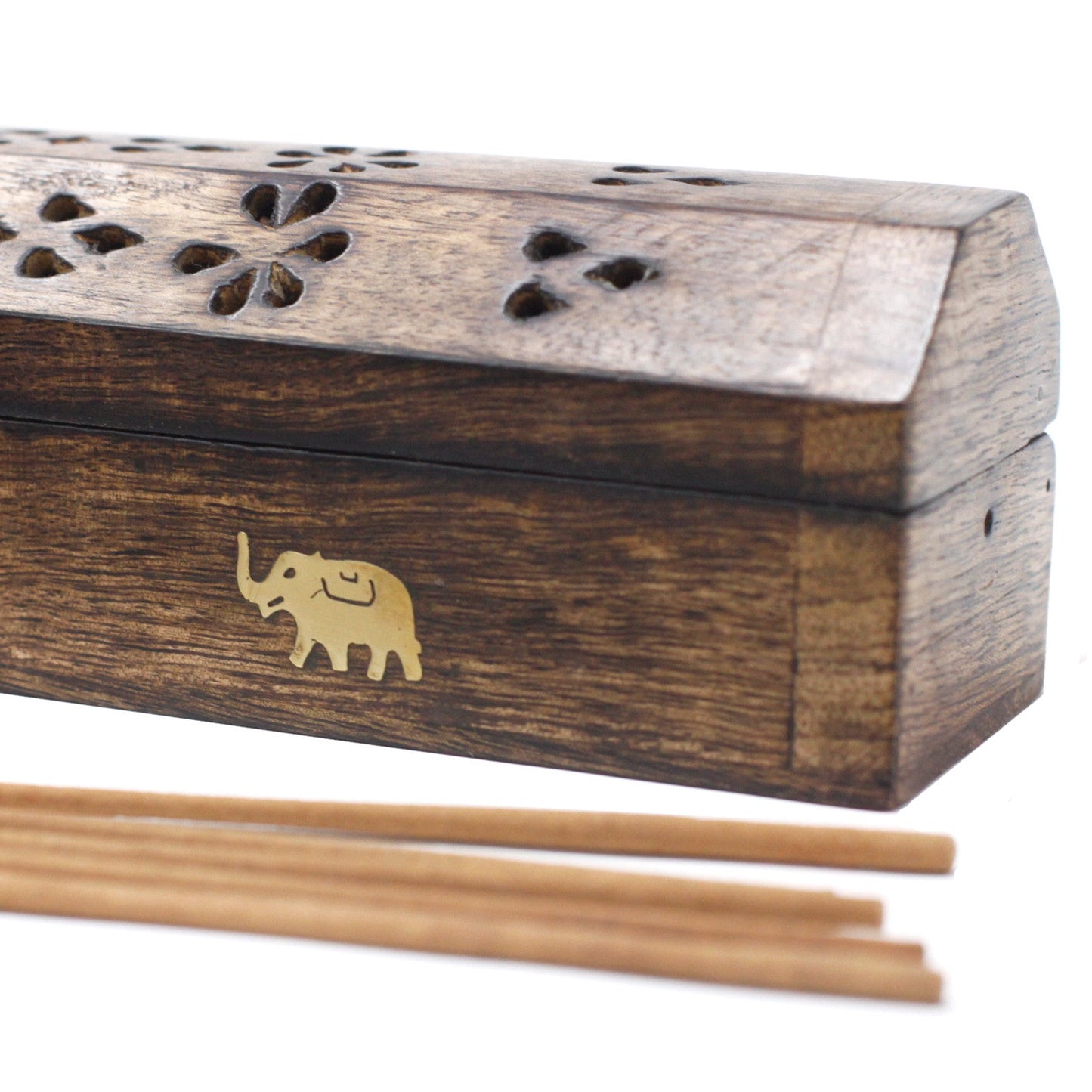 🐘✨ Elephant Design Incense & Cone Box Burner | Natural Mango Wood - Auras Workshop Auras Workshop
