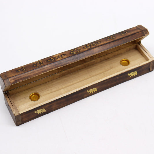🐘✨ Elephant Design Incense & Cone Box Burner | Natural Mango Wood - Auras Workshop Auras Workshop