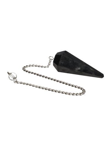 Faceted Shungite Crystal Pendulum – 4 cm - Auras Workshop Auras Workshop