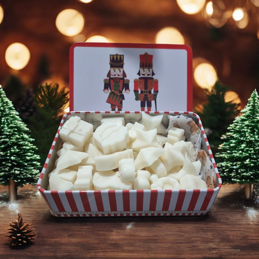 🥧🎄 Festive Pudding Wax Melts in Nutcracker Tin – Christmas Edition | Aura’s Workshop | Warm Spiced Dessert Scent - Auras Workshop Auras Workshop