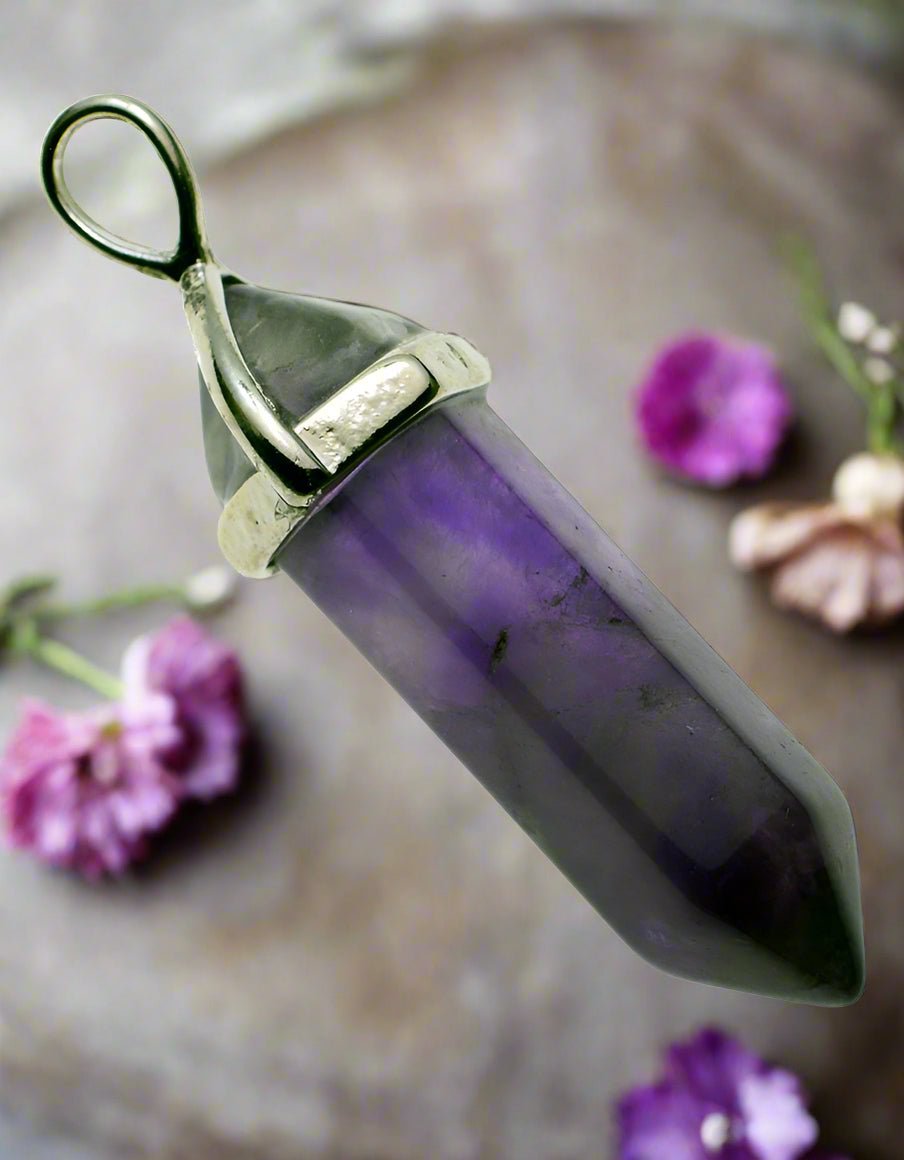 💜 Fixed Wand Amethyst Pendant – Protection, Calm & Spiritual Growth Wisdom. Peace. Intuition. - Auras Workshop Auras Workshop