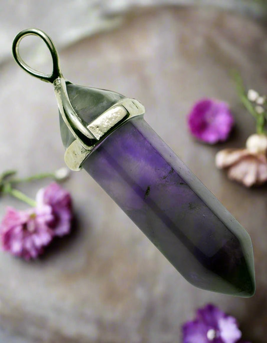 💜 Fixed Wand Amethyst Pendant – Protection, Calm & Spiritual Growth Wisdom. Peace. Intuition. - Auras Workshop Auras Workshop