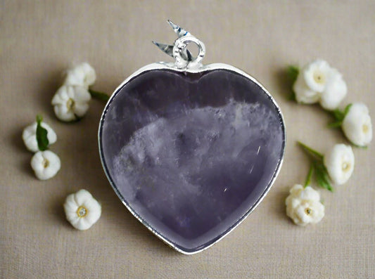 💜 Heart Caged Amethyst Pendant – Protection, Calm & Spiritual Balance Wisdom. Peace. Intuition. - Auras Workshop Auras Workshop