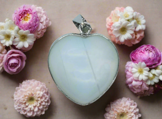 ✨ Heart Caged Opalite Pendant – Clarity, Balance & Positive Energy Light. Transformation. Serenity. - Auras Workshop Auras Workshop