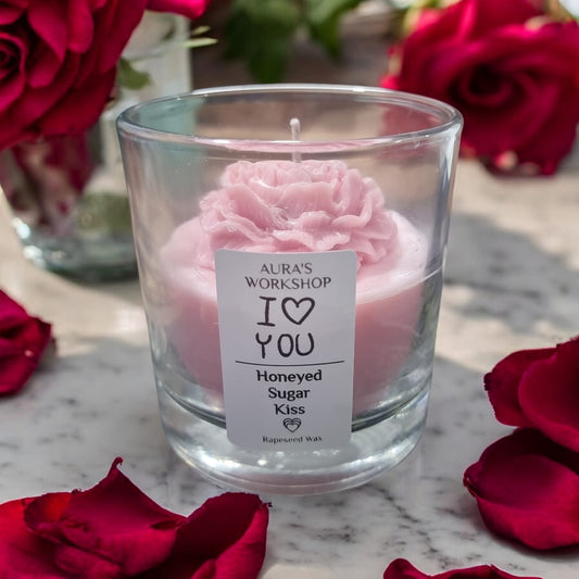❤️🍯 “I Love You” Valentine’s Candle | Aura’s Workshop | Honeyed Sugar Kiss | Rapeseed Wax - Auras Workshop Auras Workshop