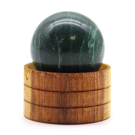 Indian Jade Sphere 40mm with Stand | Luck, Harmony & Prosperity - Auras Workshop Auras Workshop