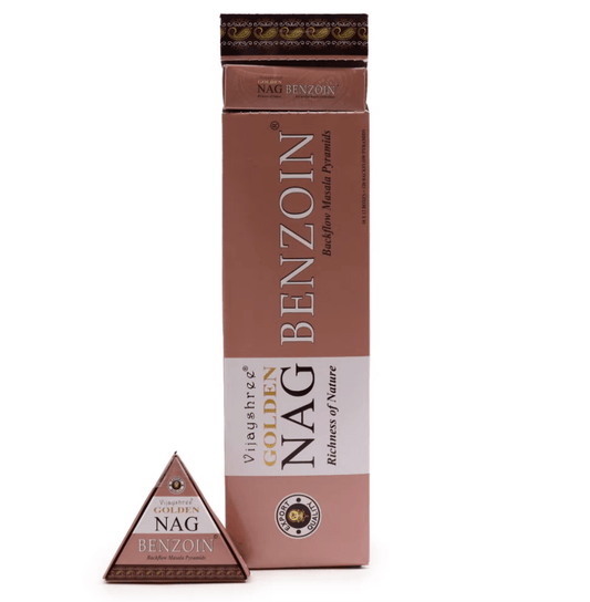Jumbo Golden Nag Benzoin Backflow Incense Cones β Warm, Resinous & Cleansing Aroma - Auras Workshop Auras Workshop