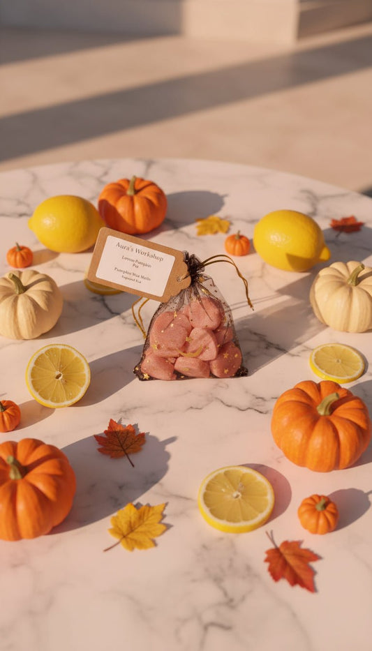 🎃 Lemon Pumpkin Pie Pumpkin Wax Melts – Rapeseed Wax | Halloween Collection by Aura’s Workshop - Auras Workshop Auras Workshop