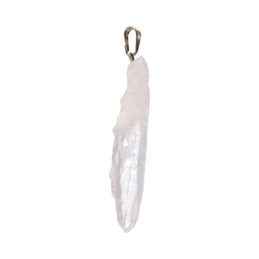 Lemurian Quartz Laser Point Silver Plated Pendant – Crystal Jewellery - Auras Workshop Auras Workshop