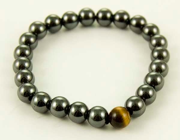 Magnetic Hematite & Tiger Eye Bracelet 8mm - Auras Workshop Auras Workshop