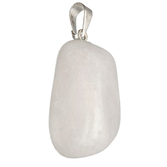 Milky Quartz Rhodium Plated Pendant – Crystal Jewellery - Auras Workshop Auras Workshop