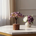 Mini Amethyst Crystal Tree with Wooden Base – 11 cm