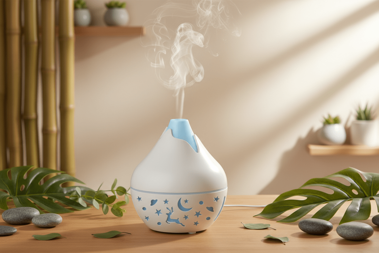 πβ¨ Moon & Stars USB Diffuser Humidifier β 200ml | Small & Portable | Dark Wood, Pine & White - Auras Workshop Auras Workshop
