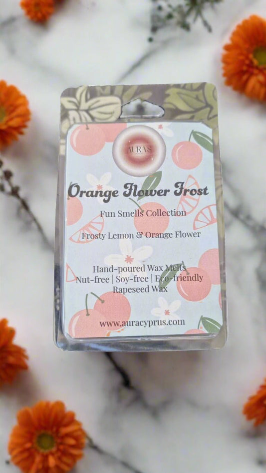 🍊❄️ Orange Flower Frost Wax Melts – Fun Smells Collection | Frosty Lemon & Orange Blossom - Auras Workshop Auras Workshop