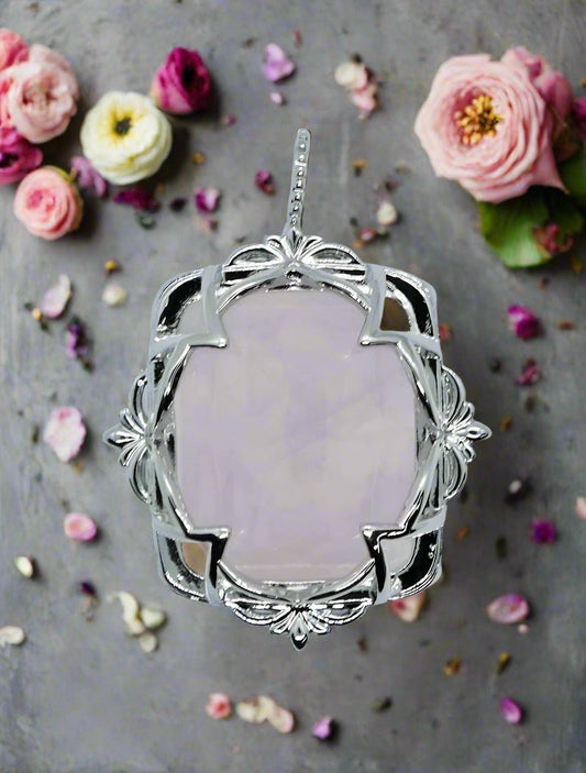 🌸 Oval Rose Quartz Pendant – Love, Healing & Emotional Balance Compassion. Peace. Self - Love. - Auras Workshop Auras Workshop