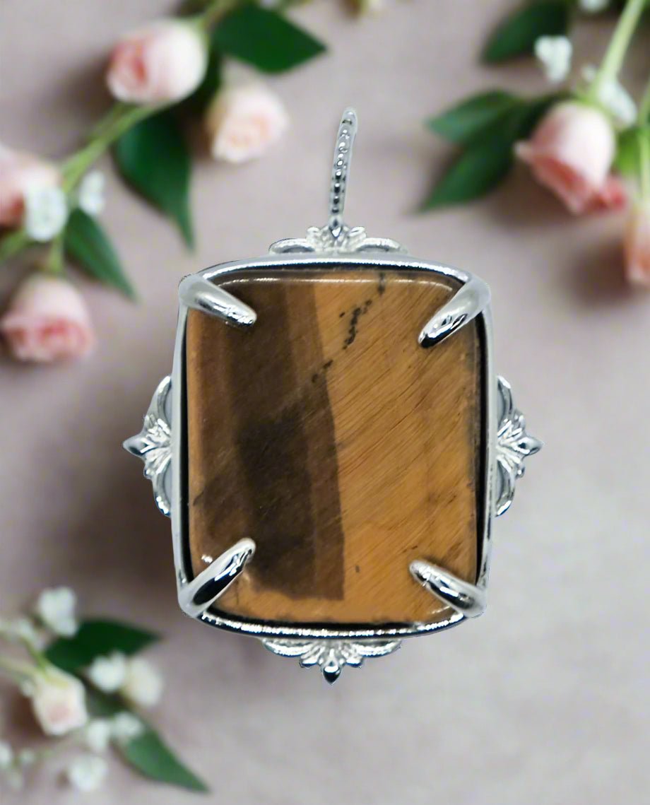 🐅 Oval Tiger Eye Pendant – Strength, Courage & Protection Confidence. Focus. Balance. - Auras Workshop Auras Workshop
