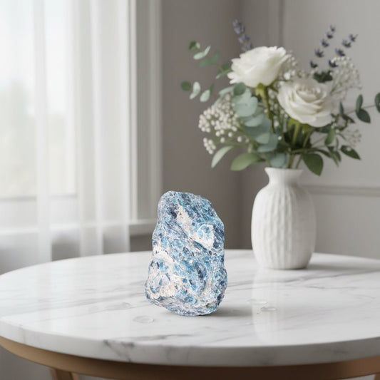 Raw Blue Apatite Crystal – Motivation, Clarity & Communication Stone - Auras Workshop Auras Workshop