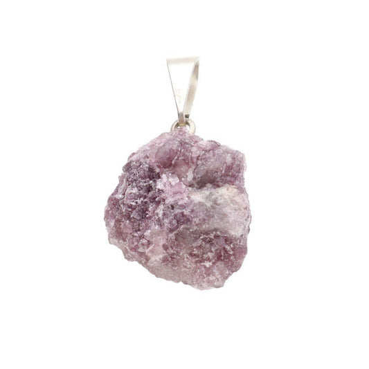 Raw Lepidolite Mica Crystal Pendant – Crystal Jewellery - Auras Workshop Auras Workshop