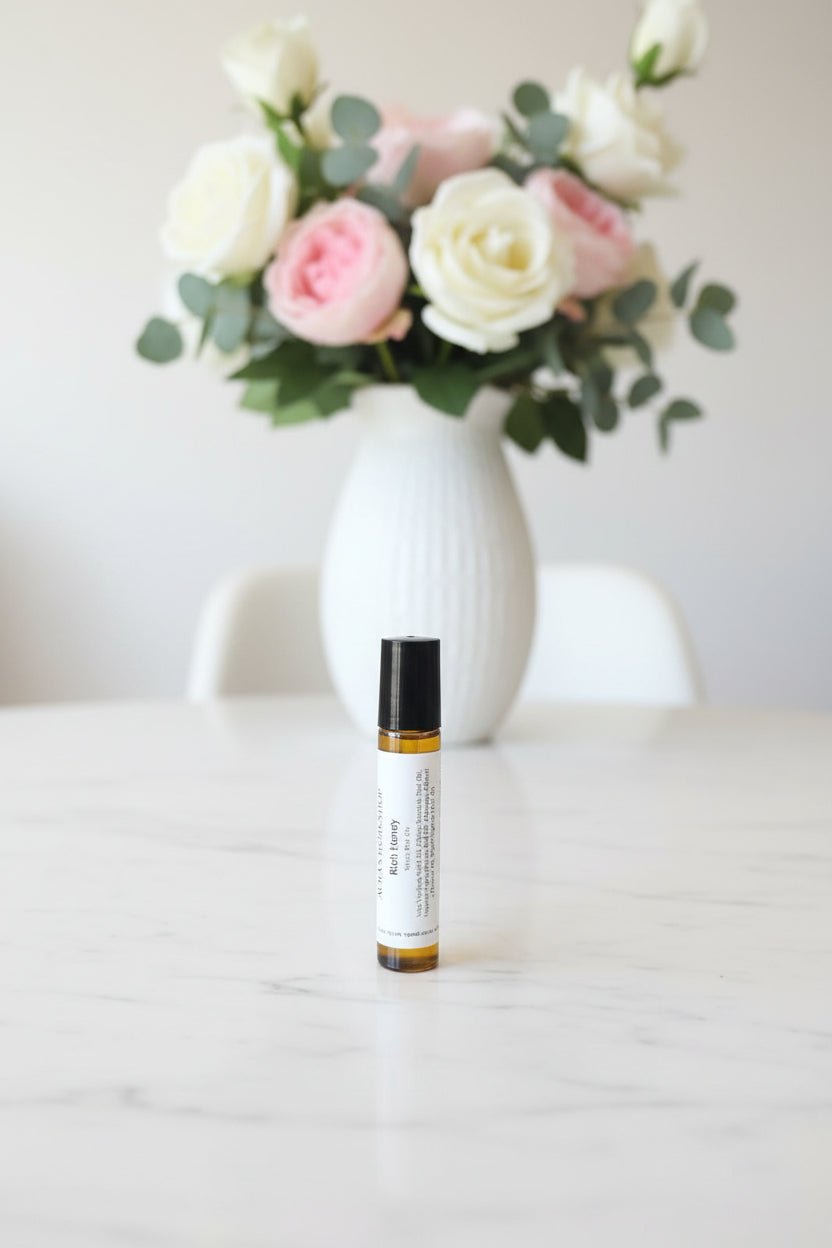 Rich Honey Men's Roll On Perfume 10ml – Golden Honey, Warm Spice & Soft Florals - Auras Workshop Auras Workshop