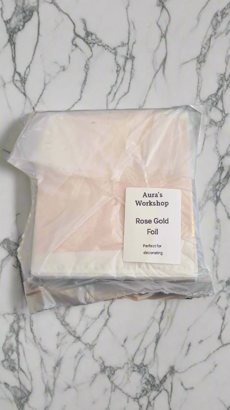 🌹 Rose Gold Foil Sheets – Elegant Metallic Shine for Your DIY Projects - Auras Workshop Auras Workshop
