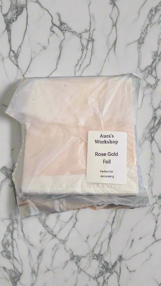 🌹 Rose Gold Foil Sheets – Elegant Metallic Shine for Your DIY Projects - Auras Workshop Auras Workshop
