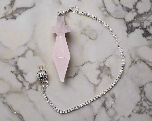 🌸 Rose Quartz Pendulum | Divination, Healing & Energy Work - Auras Workshop Auras Workshop