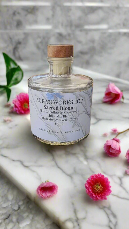 🌸 Sacred Bloom Shower & Body Oil – 250ml | Hydrate, Awaken & Glow - Auras Workshop Auras Workshop