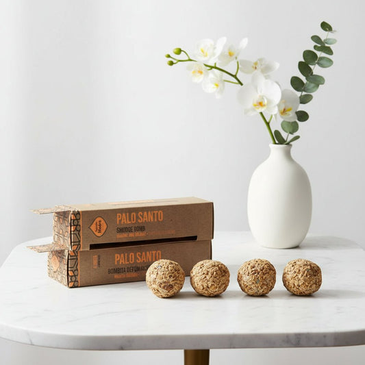 Sacred Mother Palo Santo Herbal Incense Balls x4 – Cleansing, Grounding & Positive Energy - Auras Workshop Auras Workshop