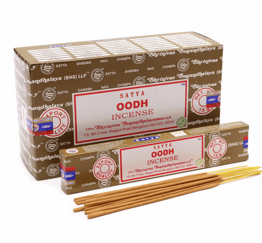 Satya Oodh Incense Sticks 15g – Sweet, Woody & Musky Aroma - Auras Workshop Auras Workshop