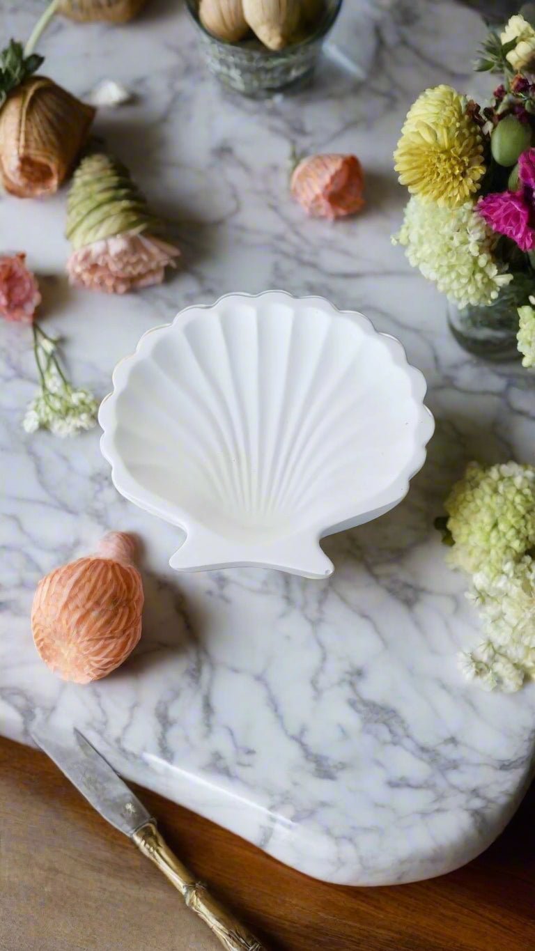🐚 Shell Trinket Holder – Ceramic Jewellery & Crystal Dish - Auras Workshop Auras Workshop