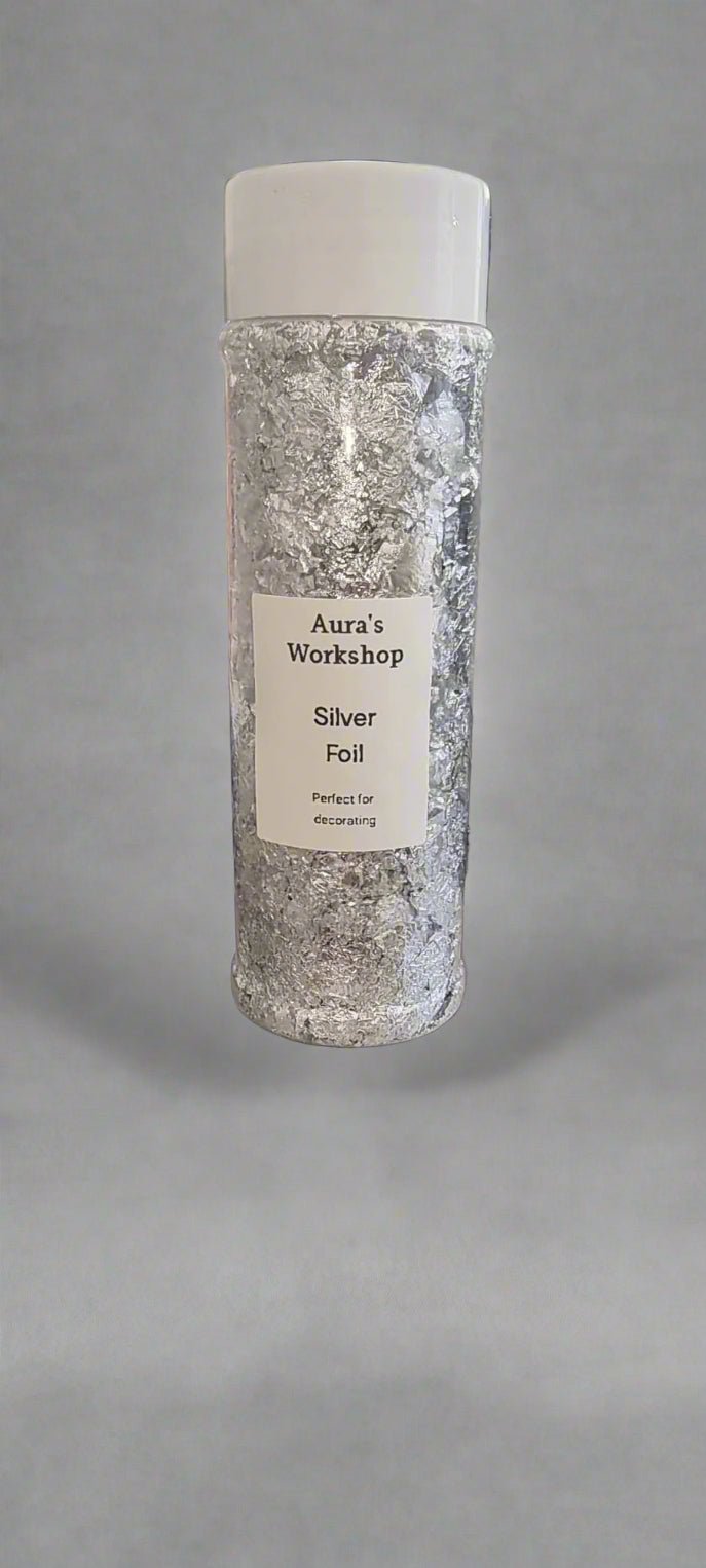 ✨ Silver Foil Flakes – Perfect for DIY Candle Decoration & More! - Auras Workshop Auras Workshop