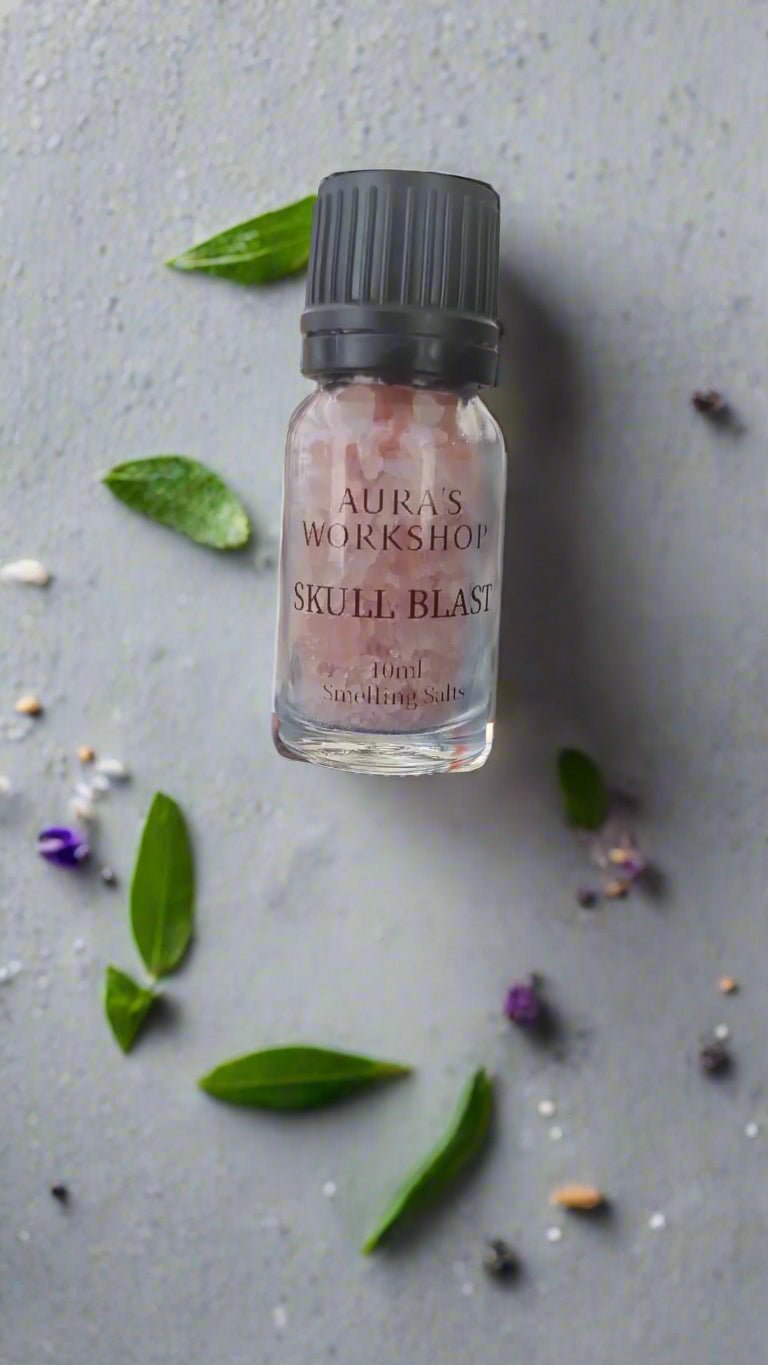 💀 Skull Blast Aromatherapy Smelling Salt – 10ml | Explosive Energy & Focus - Auras Workshop Auras Workshop